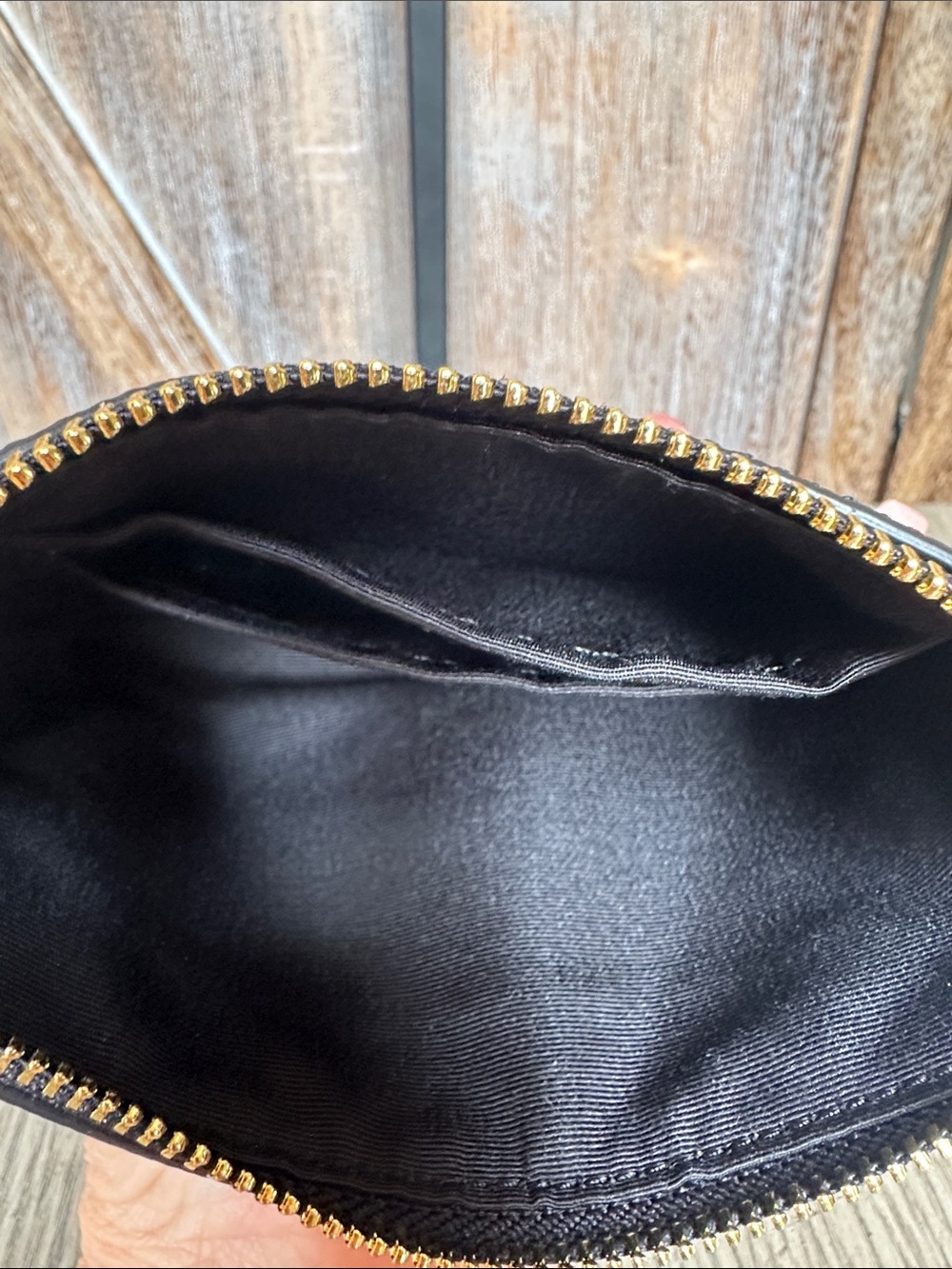 Coach F58032 Black Crossgrain Leather Corner Zip Wristlet Wallet NWT - Picture 6 of 10